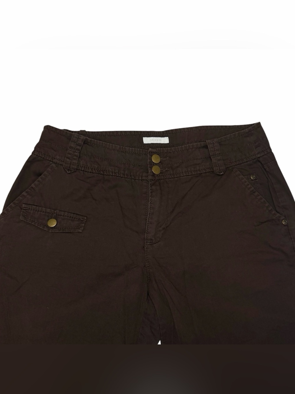 Charter Club Skimmer Size 6 Brown Cotton Capri Pants Cropped Y2K - Picture 2 of 5